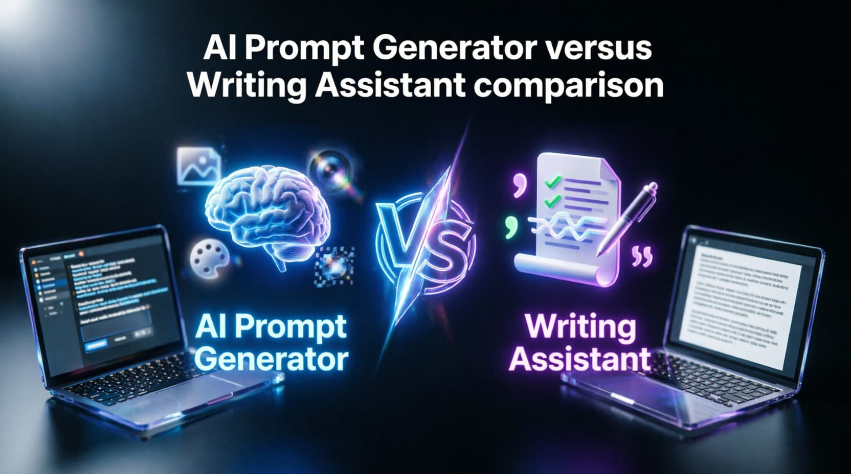 Comparison guide: AI prompt generator vs. AI writing assistant